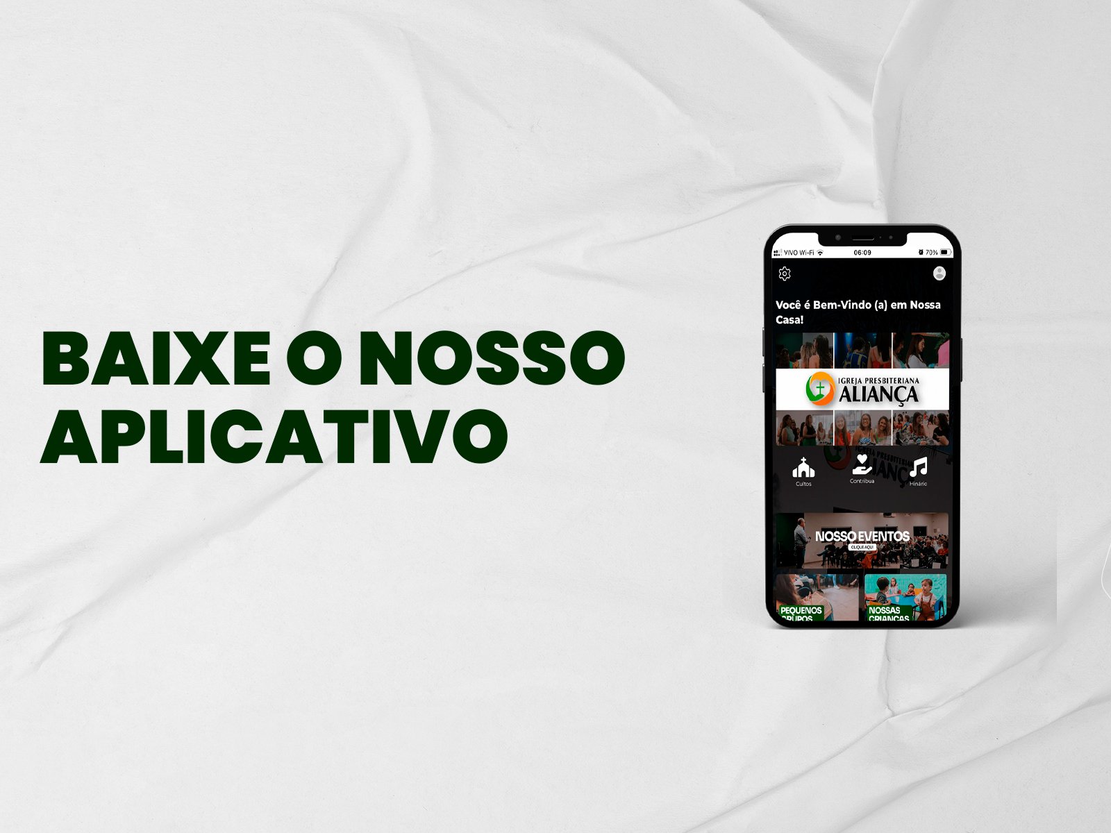 <strong>Fique Conectado: Baixe <br>Agora o Nosso Aplicativo</strong>