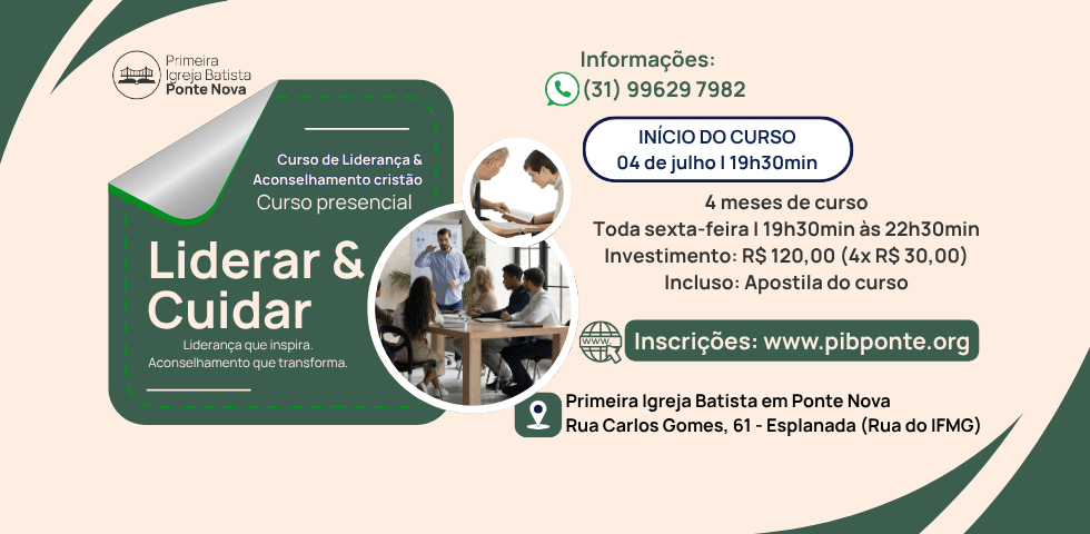Curso Liderar e Cuidar - Inscrições Abertas