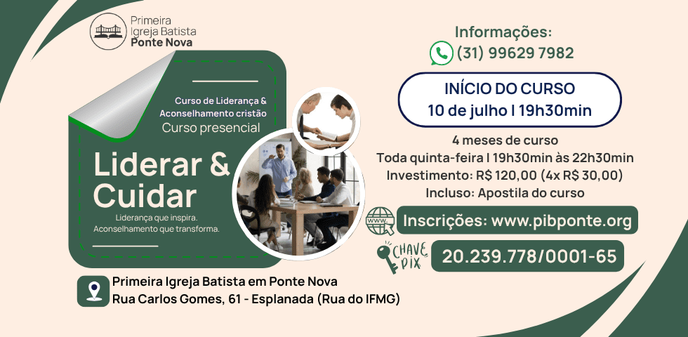 Curso Liderar e Cuidar - Inscrições Abertas